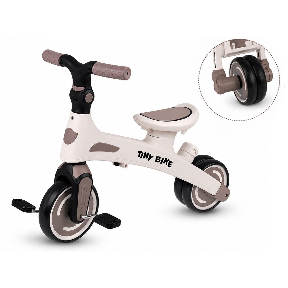 JOKO Detský bicykel, trojkolka, odrážadlo Tiny Bike 5v1, béžová