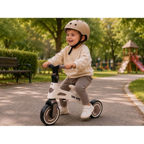 JOKO Detský bicykel, trojkolka, odrážadlo Tiny Bike 5v1, béžová