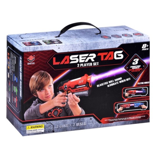 JOKO Sada Laserové pištole s vibrovaním a zvukmi 2ks + 2ks Terče s Funkciou DYMU