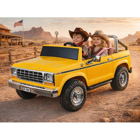 JOKO Elektrické autíčko Ford Bronco Pickup Classic 4X4 24V, Dvojmiestne kožené sedadlo, penové kolesá, FM rádio, nosnosť 60kg, ž