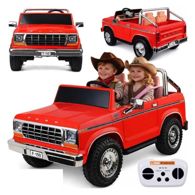 JOKO Elektrické autíčko Ford Bronco Pickup Classic 4X4 24V, Dvojmiestne kožené sedadlo, penové kolesá, FM rádio, nosnosť 60kg, č