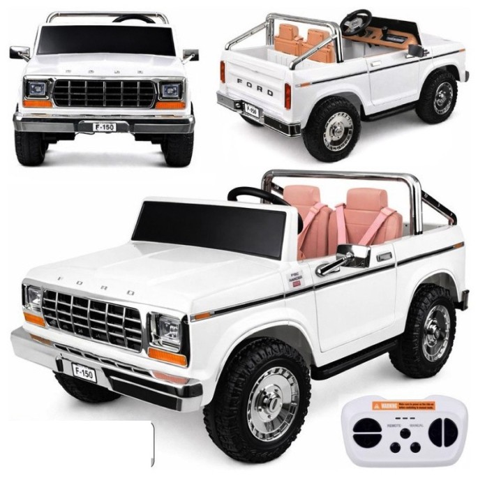 JOKO Elektrické autíčko Ford Bronco Pickup Classic 4X4 24V, Dvojmiestne kožené sedadlo, penové kolesá, FM rádio, nosnosť 60kg, b