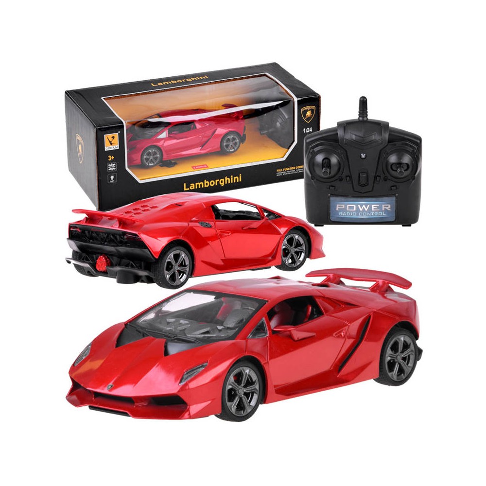 JOKO RC Autíčko Lamborghini so svetlom, na diaľkové olvádanie, červené