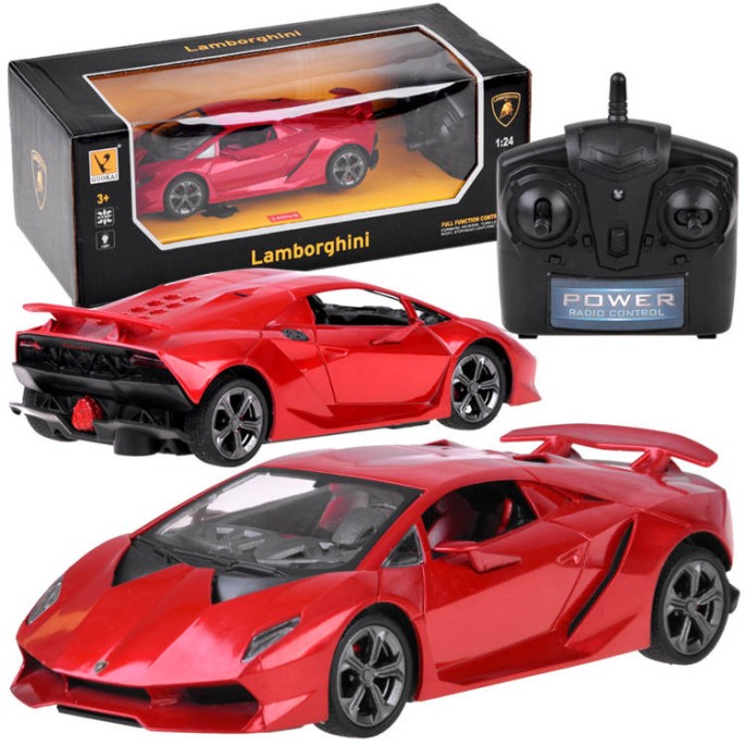 JOKO RC Autíčko Lamborghini so svetlom, na diaľkové olvádanie, červené
