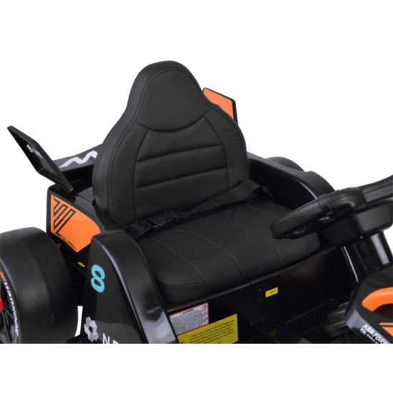 JOKO Elektrické autíčko Formula E McLaren NEOM, penové kolesá, kožené sedadlo, čierna
