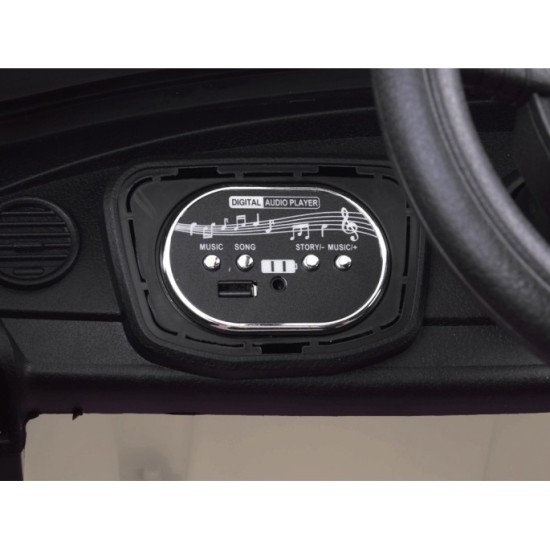 JOKO Elektrické autíčko Beetle Retro s Efektom Hojdania, penové kolesá, kožené sedadlo, béžové