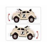 JOKO Elektrické autíčko Beetle Retro s Efektom Hojdania, penové kolesá, kožené sedadlo, béžové