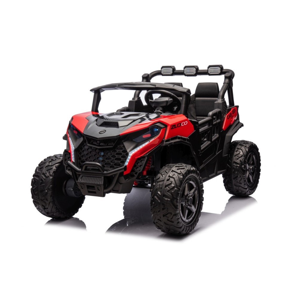 JOKO Elektrické autíčko Buggy OBSERVER 4x200W, penové kolesá, Dvojmiestne kožené sedadlo, nosnosť 60kg, červené