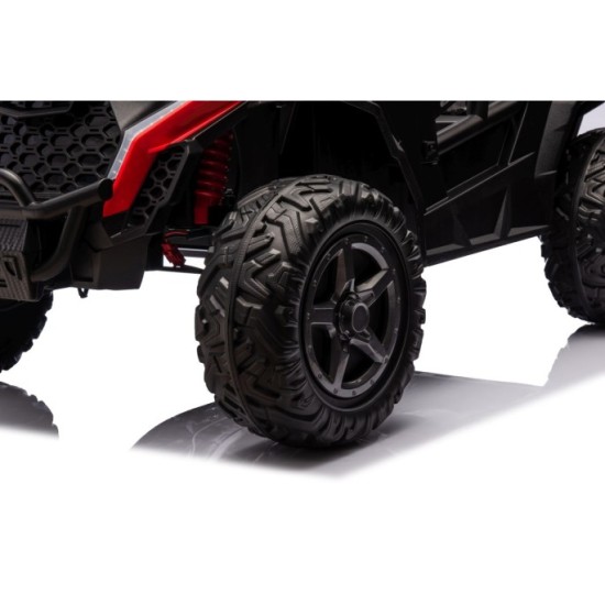 JOKO Elektrické autíčko Buggy OBSERVER 4x200W, penové kolesá, Dvojmiestne kožené sedadlo, nosnosť 60kg, červené