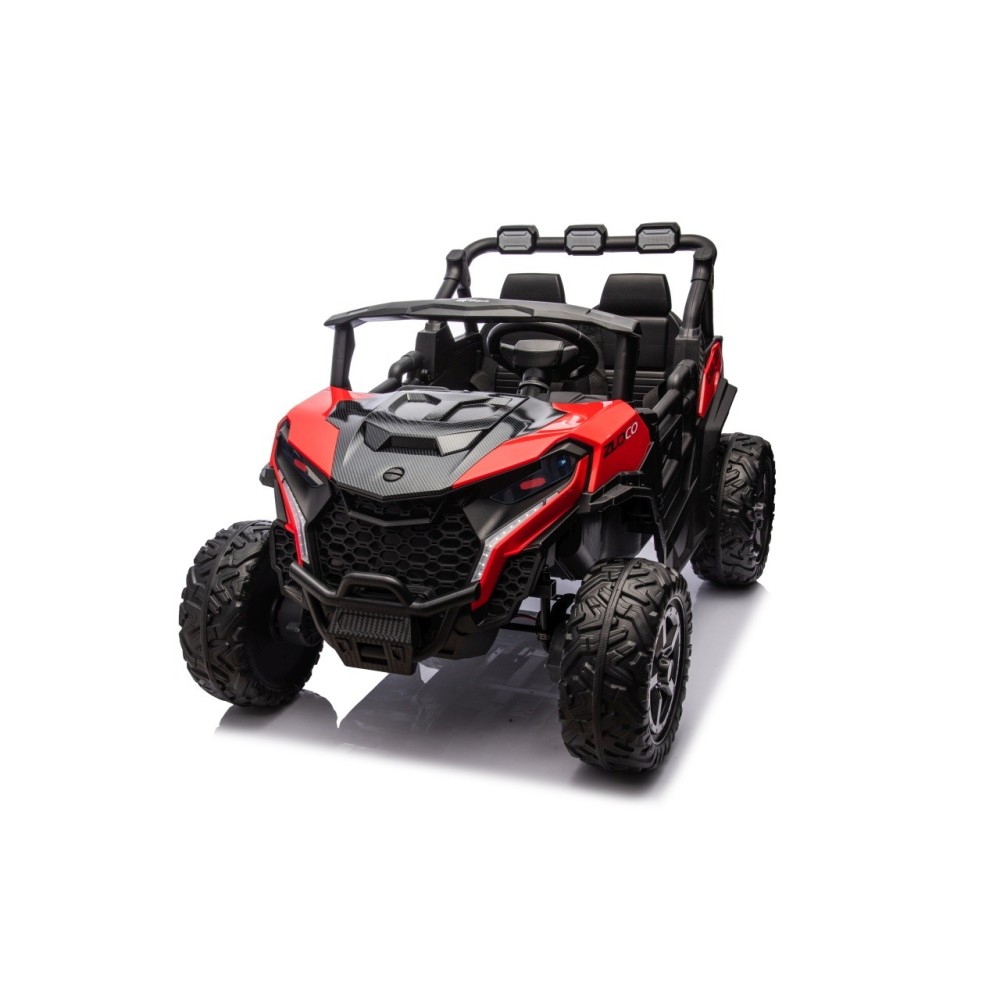 JOKO Elektrické autíčko Buggy OBSERVER 4x200W, penové kolesá, Dvojmiestne kožené sedadlo, nosnosť 60kg, červené