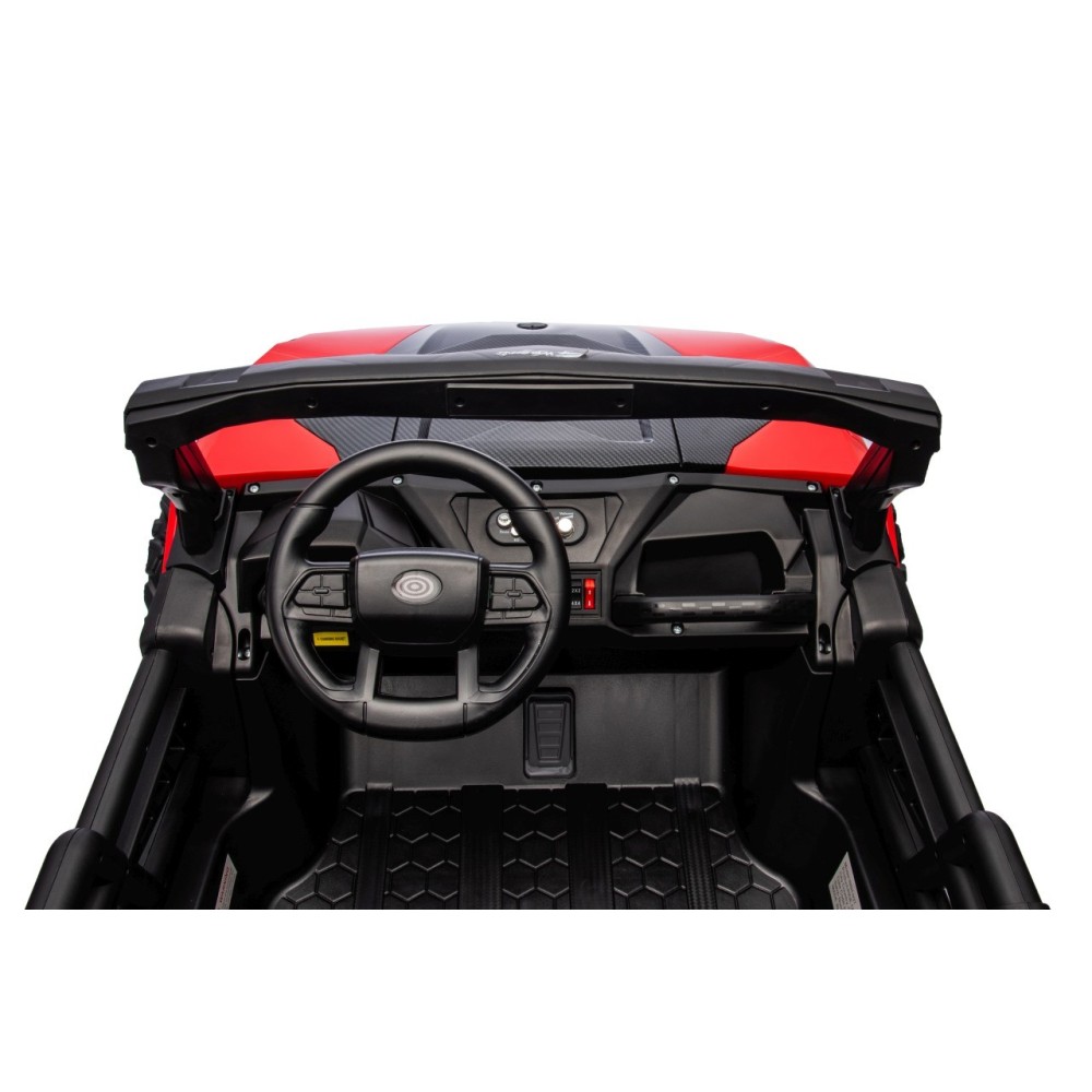 JOKO Elektrické autíčko Buggy OBSERVER 4x200W, penové kolesá, Dvojmiestne kožené sedadlo, nosnosť 60kg, červené