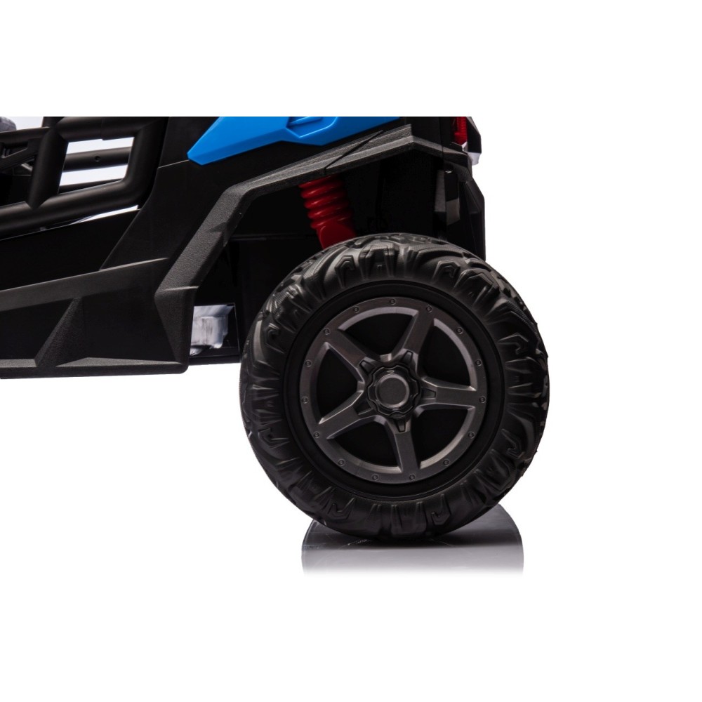 JOKO Elektrické autíčko Buggy OBSERVER 4x200W, penové kolesá, Dvojmiestne kožené sedadlo, nosnosť 60kg, modré