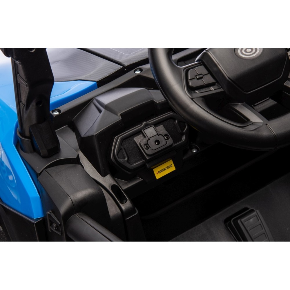 JOKO Elektrické autíčko Buggy OBSERVER 4x200W, penové kolesá, Dvojmiestne kožené sedadlo, nosnosť 60kg, modré
