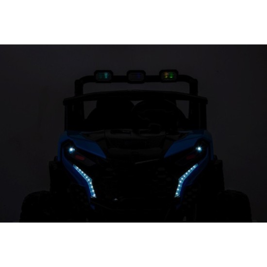 JOKO Elektrické autíčko Buggy OBSERVER 4x200W, penové kolesá, Dvojmiestne kožené sedadlo, nosnosť 60kg, modré