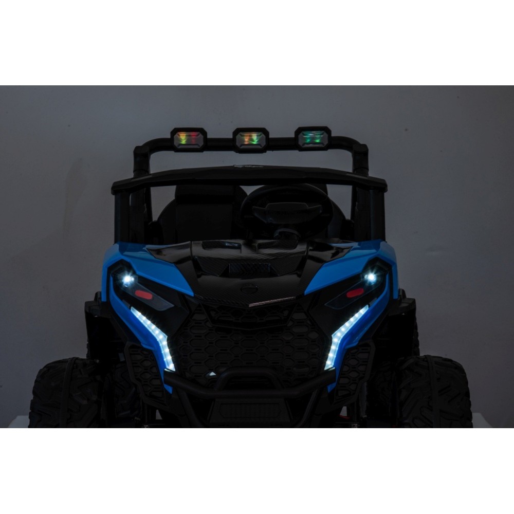 JOKO Elektrické autíčko Buggy OBSERVER 4x200W, penové kolesá, Dvojmiestne kožené sedadlo, nosnosť 60kg, modré