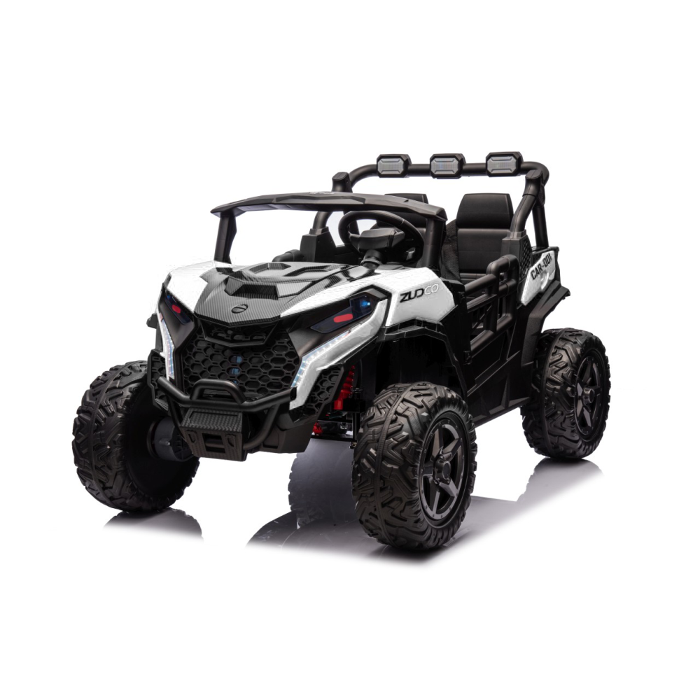 JOKO Elektrické autíčko Buggy OBSERVER 4x200W, penové kolesá, Dvojmiestne kožené sedadlo, nosnosť 60kg, biele