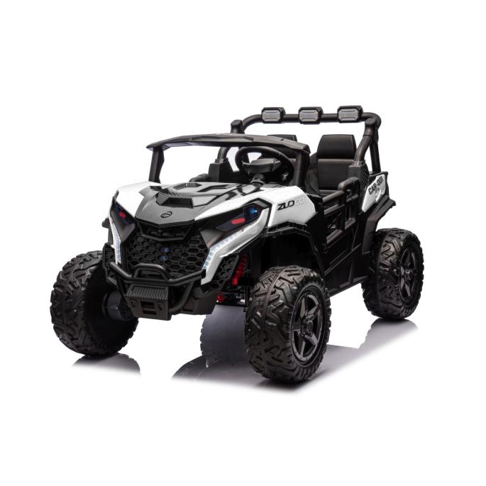 JOKO Elektrické autíčko Buggy OBSERVER 4x200W, penové kolesá, Dvojmiestne kožené sedadlo, nosnosť 60kg, biele