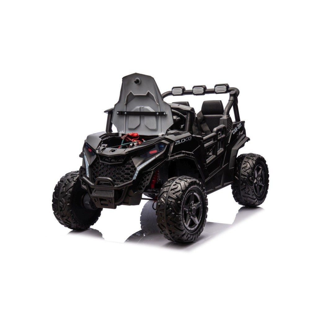 JOKO Elektrické autíčko Buggy OBSERVER 4x200W, penové kolesá, Dvojmiestne kožené sedadlo, nosnosť 60kg, čierne