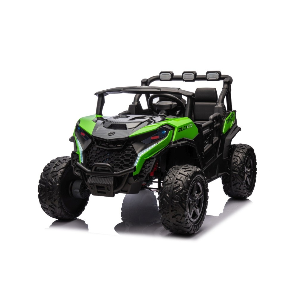 JOKO Elektrické autíčko Buggy OBSERVER 4x200W, penové kolesá, Dvojmiestne kožené sedadlo, nosnosť 60kg, zelené