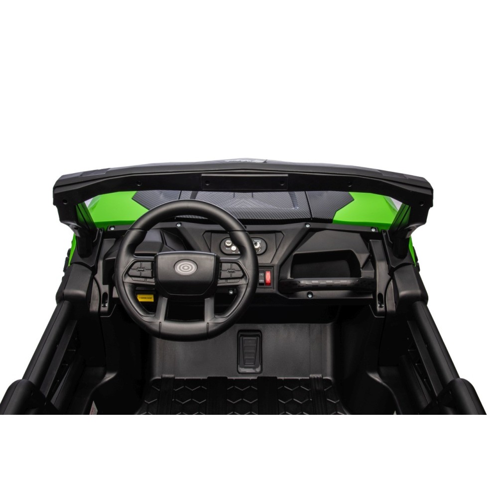 JOKO Elektrické autíčko Buggy OBSERVER 4x200W, penové kolesá, Dvojmiestne kožené sedadlo, nosnosť 60kg, zelené