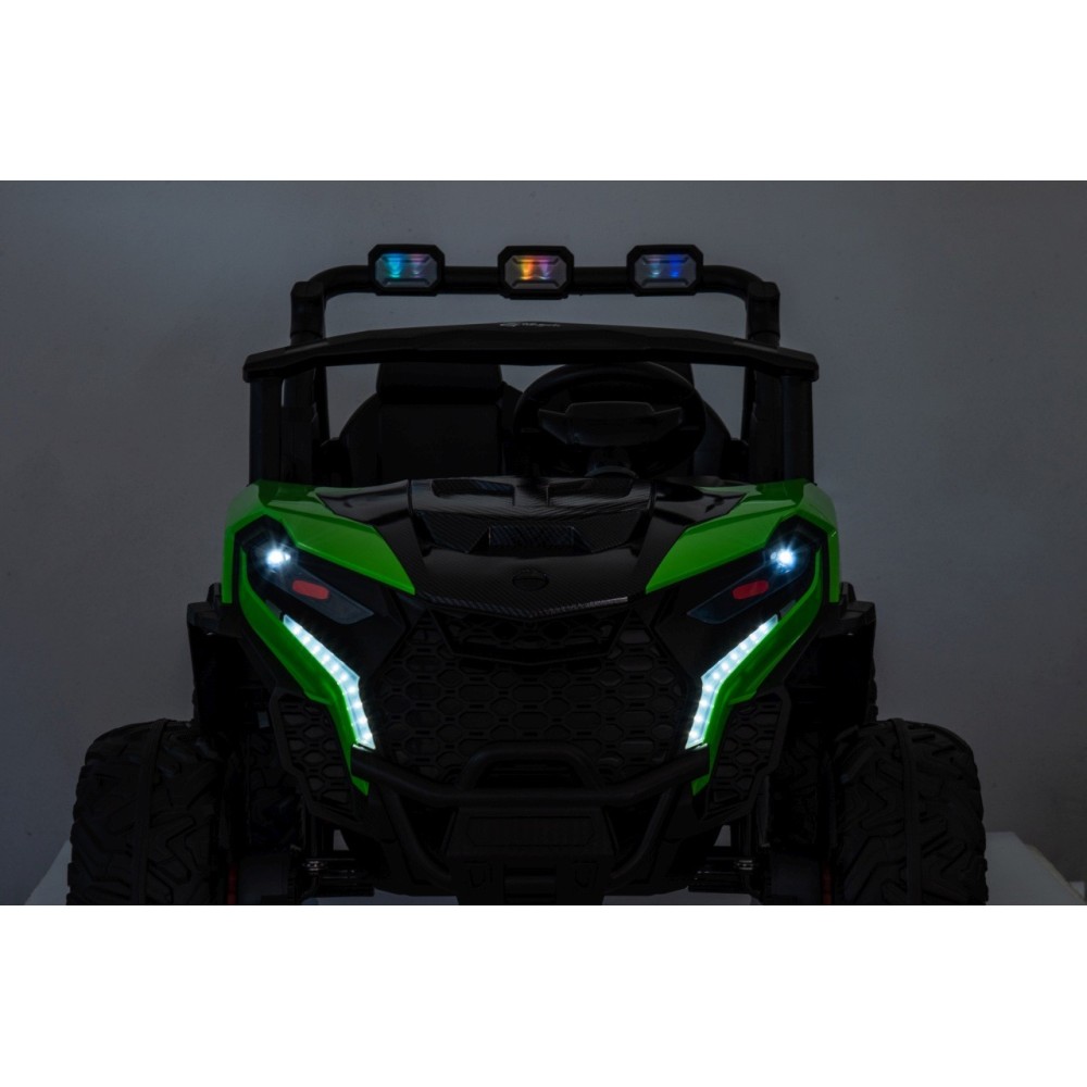 JOKO Elektrické autíčko Buggy OBSERVER 4x200W, penové kolesá, Dvojmiestne kožené sedadlo, nosnosť 60kg, zelené