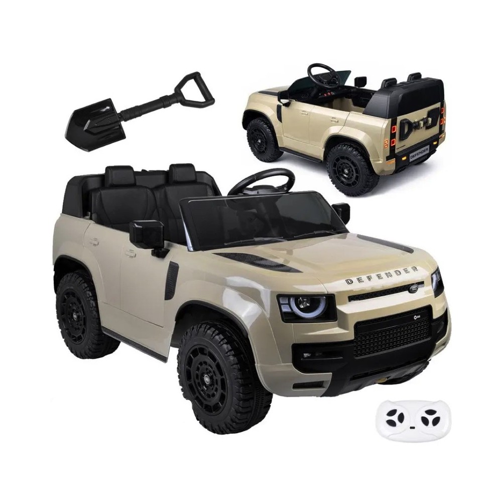 JOKO Elektrické autíčko Land Rover Defender 4x4 24V, Dvojmiestne, nosnosť 50kg, FM rádio, béžové