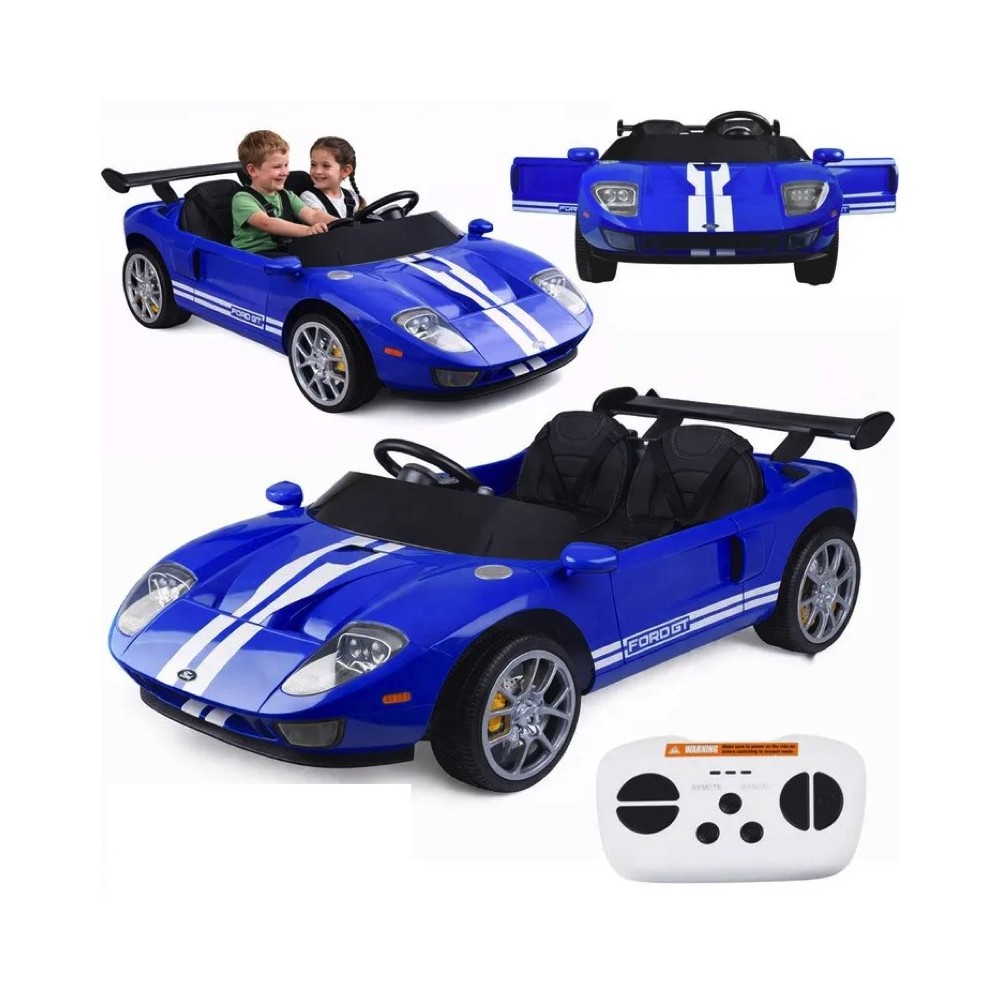 JOKO Elektrické autíčko Ford GT 4x4 24V, Dvojmiestne kožené sedadlo, penové kolesá, Nosnosť 60kg, modré