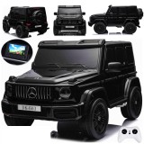 JOKO Elektrické Autíčko Mercedes G 63 AMG Class 4x4 s LCD Displejom, DVOJMIESTNE kožené sedadlo, Nosnosť 80kg, FM rádio, čierne