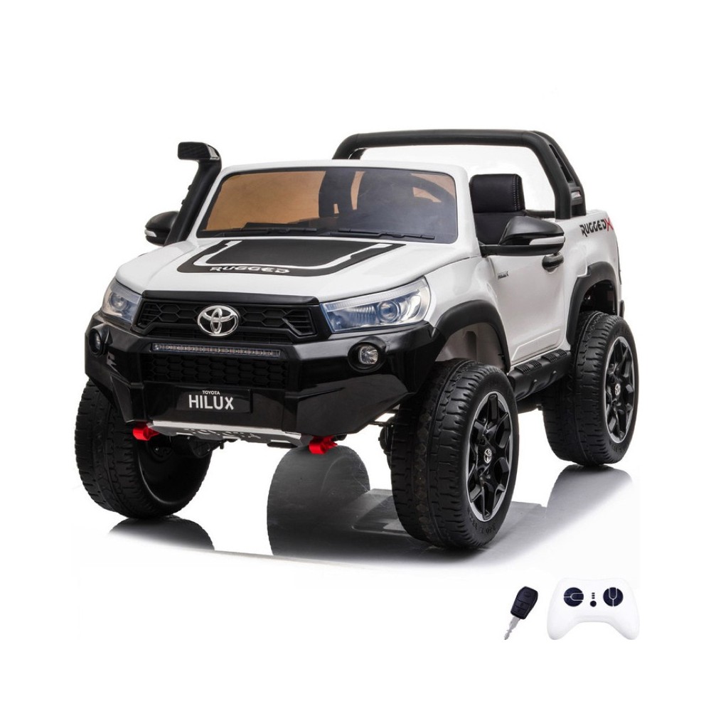 JOKO Elektrické autíčko Toyota Hilux Pick Up, Dvojmiestne Kožené sedadlo, Penové kolesá, Nosnosť 50kg, FM rádio, biele
