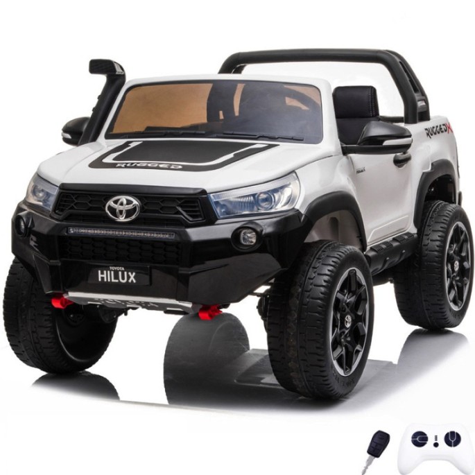 JOKO Elektrické autíčko Toyota Hilux Pick Up, Dvojmiestne Kožené sedadlo, Penové kolesá, Nosnosť 50kg, FM rádio, biele