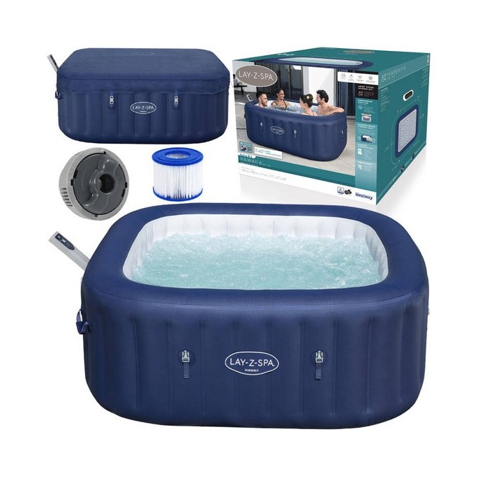 Bestway 6001H Vírivka Lay-Z-Spa HAWAII SMART Air Jet Jacuzzi s WIFI aplikáciou, pre 6 osôb, modrá