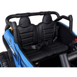 JOKO Elektrické autíčko Buggy s vyklápacou vlečkou 4x24V, penové kolesá, Dvojmiestne kožené sedadlo, modré