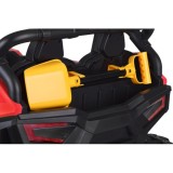 JOKO Elektrické autíčko Buggy s vyklápacou vlečkou 4x24V, penové kolesá, Dvojmiestne kožené sedadlo, červené