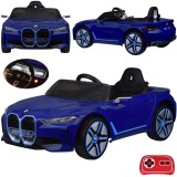 JOKO Elektrické autíčko BMW i4, penové kolesá, kožené sedadlo, modré