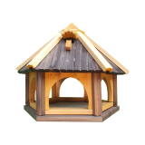 MKSTOR Drevené kŕmitko pre vtáky 52cmx43x42cm, vtáčia búdka, sivá