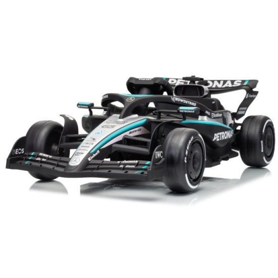 JOKO Elektrické autíčko Formula AMG PETRONAS F1 Mercedes-Benz, kožené sedadlo, penové kolesá, čierne