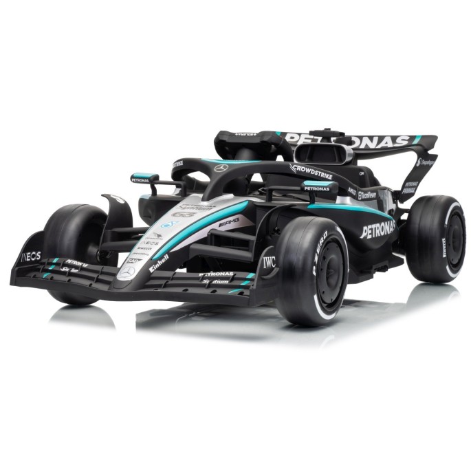 JOKO Elektrické autíčko Formula AMG PETRONAS F1 Mercedes-Benz, kožené sedadlo, penové kolesá, čierne