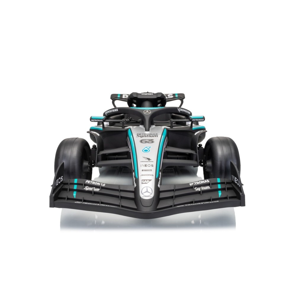 JOKO Elektrické autíčko Formula AMG PETRONAS F1 Mercedes-Benz, kožené sedadlo, penové kolesá, čierne