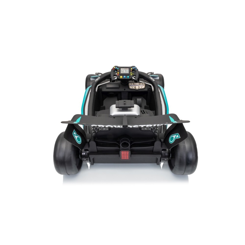 JOKO Elektrické autíčko Formula AMG PETRONAS F1 Mercedes-Benz, kožené sedadlo, penové kolesá, čierne