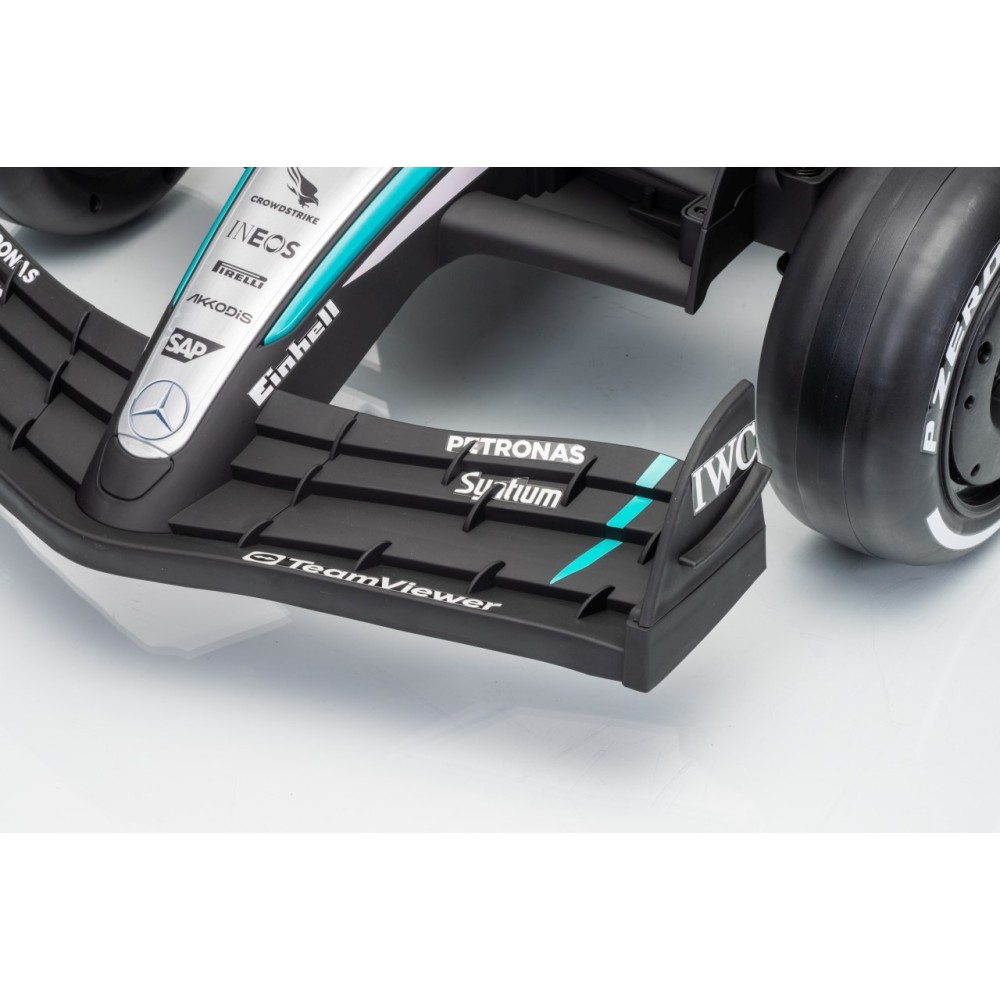 JOKO Elektrické autíčko Formula AMG PETRONAS F1 Mercedes-Benz, kožené sedadlo, penové kolesá, čierne