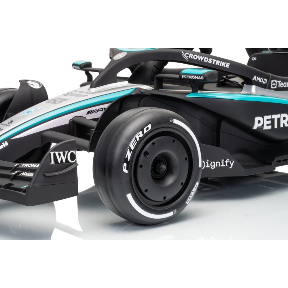 JOKO Elektrické autíčko Formula AMG PETRONAS F1 Mercedes-Benz, kožené sedadlo, penové kolesá, čierne