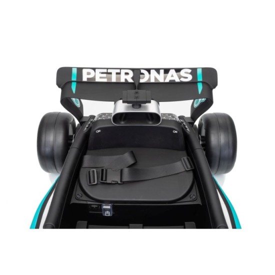 JOKO Elektrické autíčko Formula AMG PETRONAS F1 Mercedes-Benz, kožené sedadlo, penové kolesá, čierne