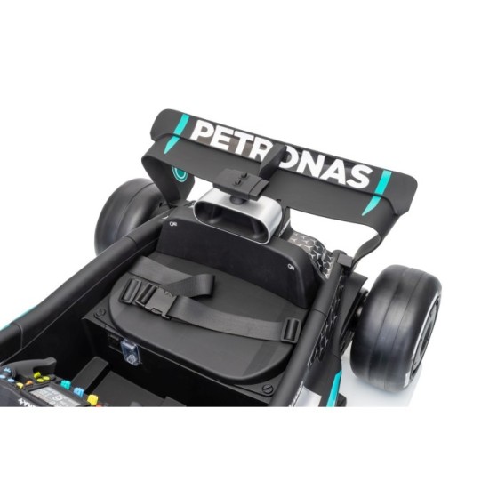 JOKO Elektrické autíčko Formula AMG PETRONAS F1 Mercedes-Benz, kožené sedadlo, penové kolesá, čierne