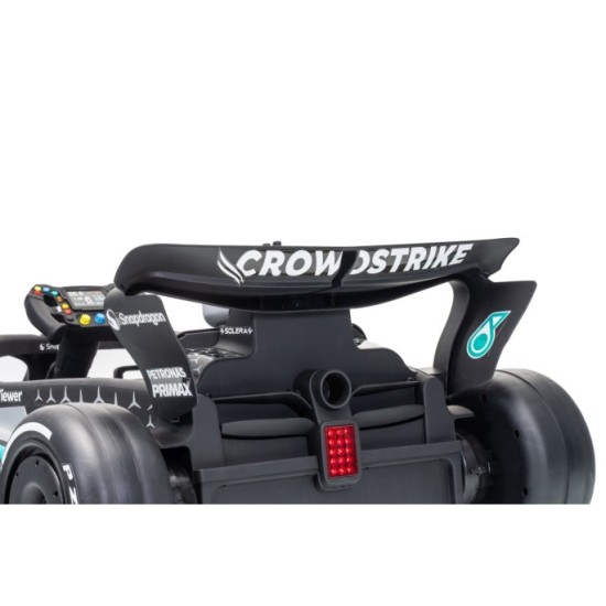 JOKO Elektrické autíčko Formula AMG PETRONAS F1 Mercedes-Benz, kožené sedadlo, penové kolesá, čierne