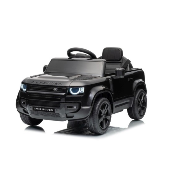 JOKO Elektrické autíčko Land Rover Defender 4x4, penové kolesá, kožené sedadlo, čierne