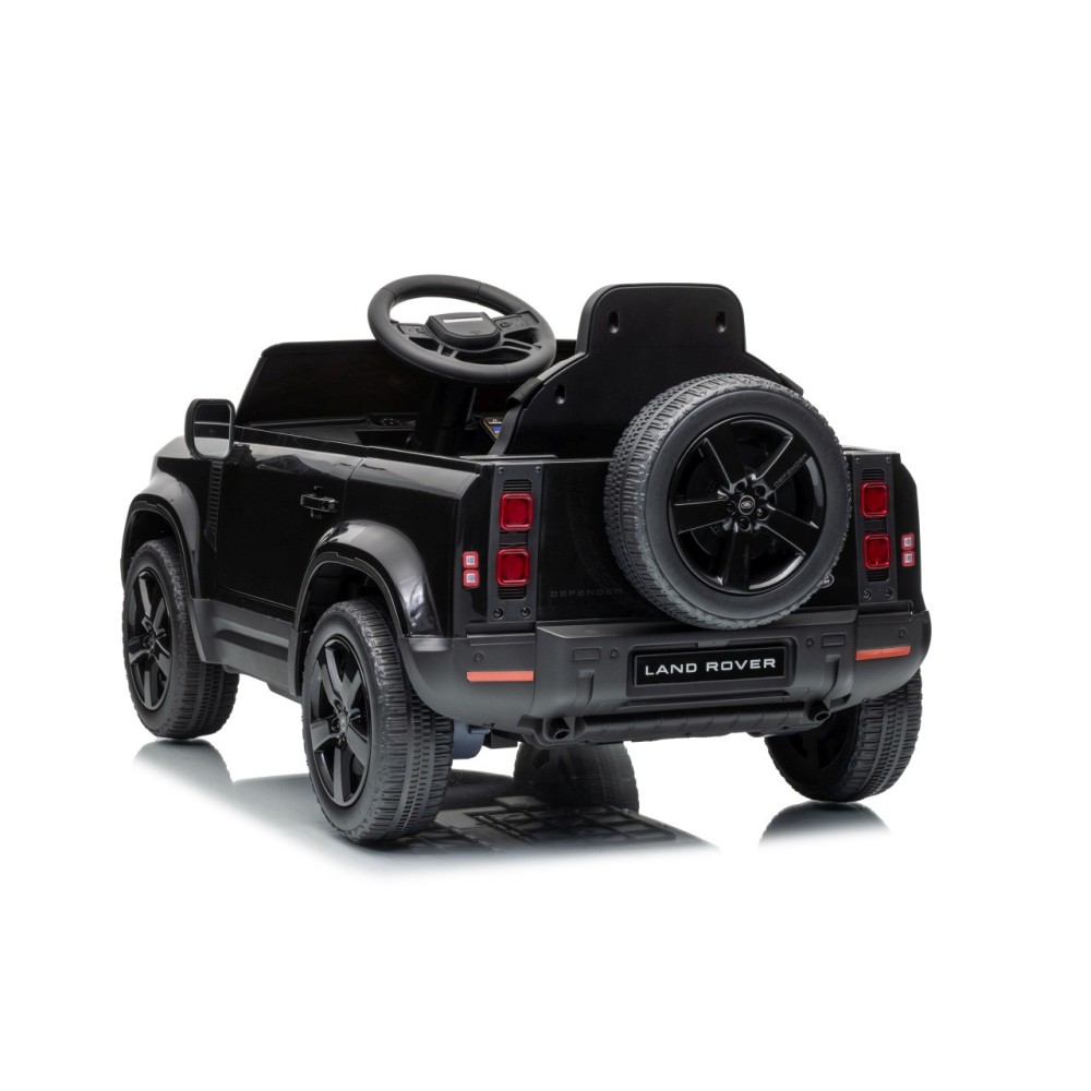 JOKO Elektrické autíčko Land Rover Defender 4x4, penové kolesá, kožené sedadlo, čierne