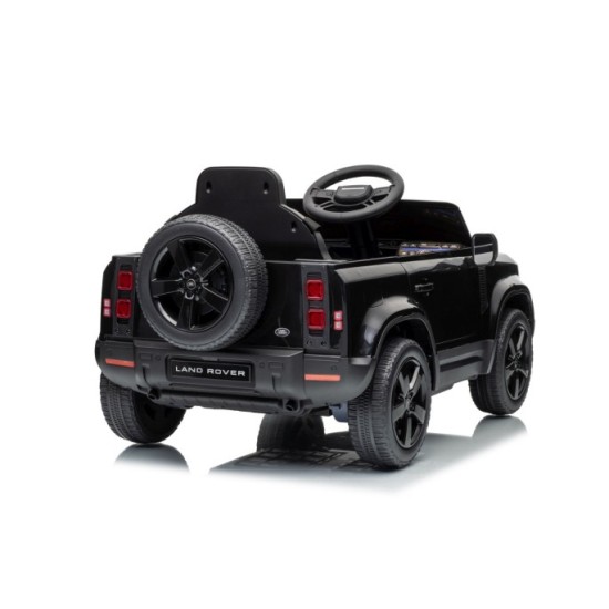 JOKO Elektrické autíčko Land Rover Defender 4x4, penové kolesá, kožené sedadlo, čierne