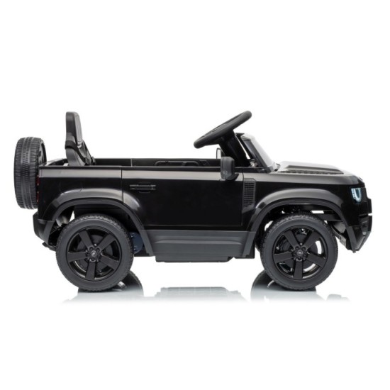 JOKO Elektrické autíčko Land Rover Defender 4x4, penové kolesá, kožené sedadlo, čierne