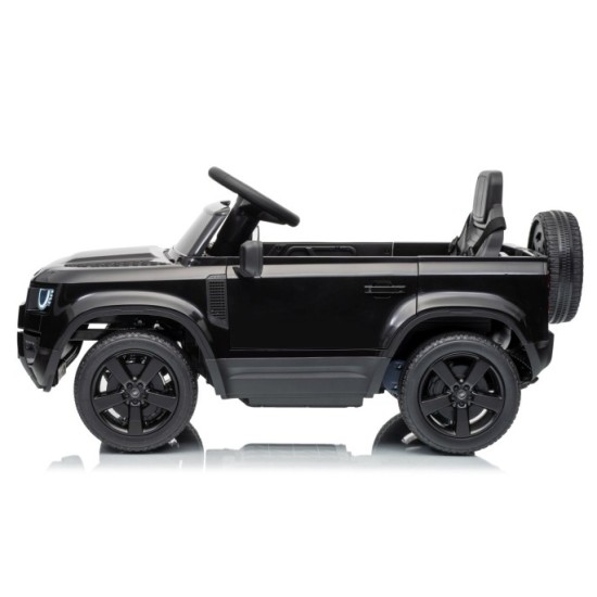 JOKO Elektrické autíčko Land Rover Defender 4x4, penové kolesá, kožené sedadlo, čierne