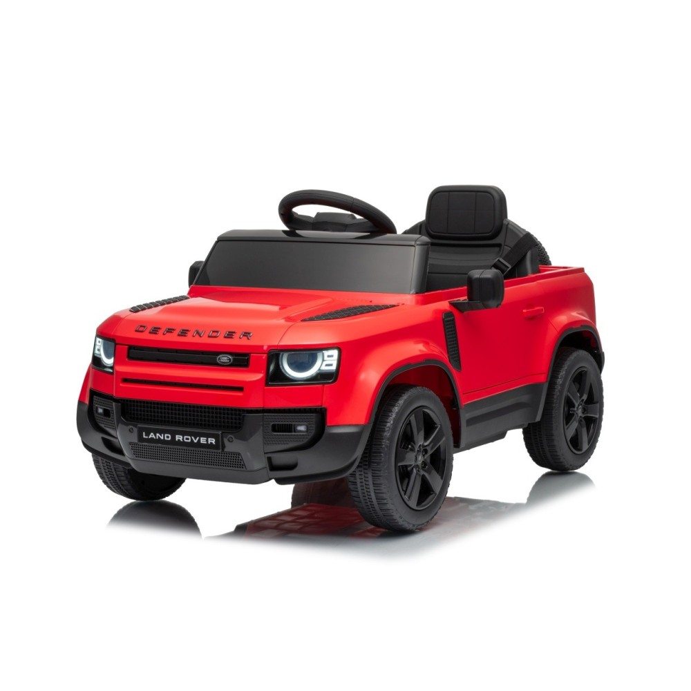 JOKO Elektrické autíčko Land Rover Defender 4x4, penové kolesá, kožené sedadlo, červené